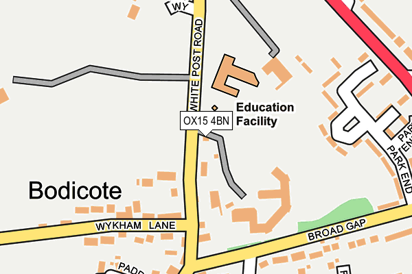 Map of BLUE OVAL BANBURY LTD at local scale