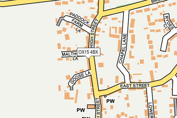 OX15 4BX map - OS OpenMap – Local (Ordnance Survey)