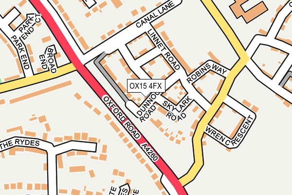 OX15 4FX map - OS OpenMap – Local (Ordnance Survey)