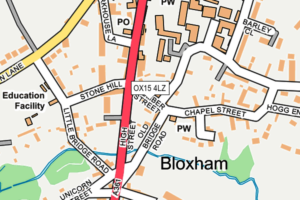 OX15 4LZ map - OS OpenMap – Local (Ordnance Survey)