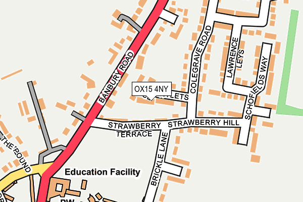 OX15 4NY map - OS OpenMap – Local (Ordnance Survey)