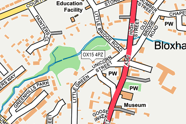 OX15 4PZ map - OS OpenMap – Local (Ordnance Survey)