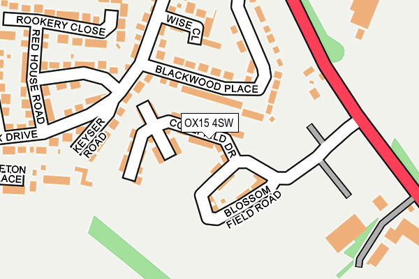 OX15 4SW map - OS OpenMap – Local (Ordnance Survey)