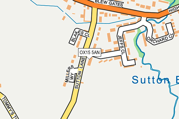 OX15 5AN map - OS OpenMap – Local (Ordnance Survey)