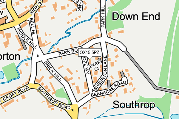 OX15 5PZ map - OS OpenMap – Local (Ordnance Survey)