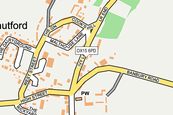 OX15 6PD map - OS OpenMap – Local (Ordnance Survey)