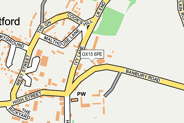 OX15 6PE map - OS OpenMap – Local (Ordnance Survey)