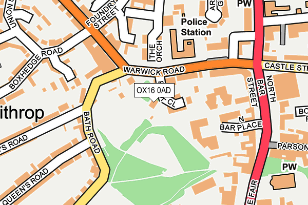OX16 0AD map - OS OpenMap – Local (Ordnance Survey)