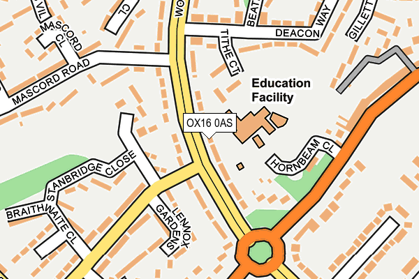 OX16 0AS map - OS OpenMap – Local (Ordnance Survey)