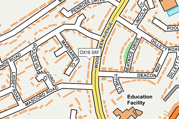 OX16 0AY map - OS OpenMap – Local (Ordnance Survey)