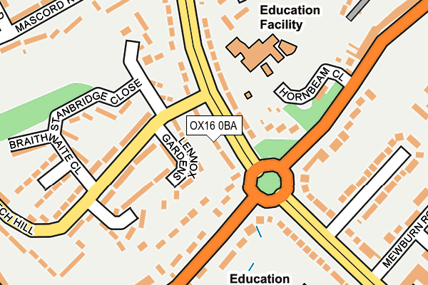 OX16 0BA map - OS OpenMap – Local (Ordnance Survey)