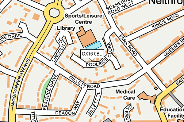 OX16 0BL map - OS OpenMap – Local (Ordnance Survey)