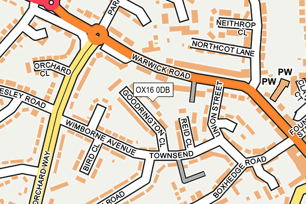 OX16 0DB map - OS OpenMap – Local (Ordnance Survey)