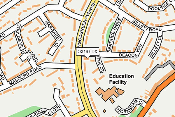 OX16 0DX map - OS OpenMap – Local (Ordnance Survey)
