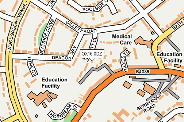 OX16 0DZ map - OS OpenMap – Local (Ordnance Survey)