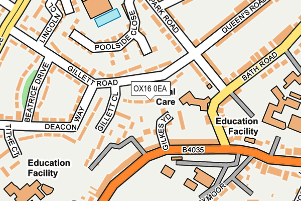 OX16 0EA map - OS OpenMap – Local (Ordnance Survey)