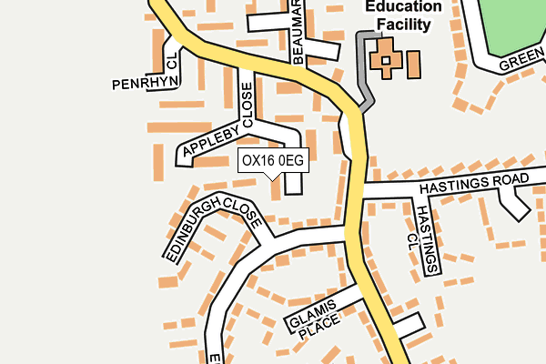 OX16 0EG map - OS OpenMap – Local (Ordnance Survey)