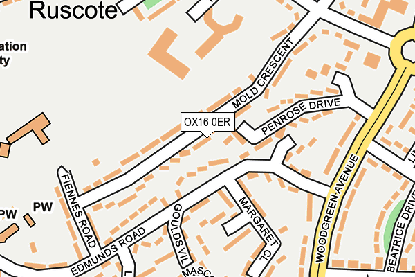 OX16 0ER map - OS OpenMap – Local (Ordnance Survey)