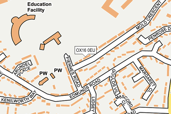 OX16 0EU map - OS OpenMap – Local (Ordnance Survey)