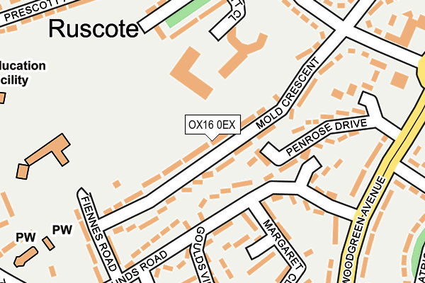 OX16 0EX map - OS OpenMap – Local (Ordnance Survey)