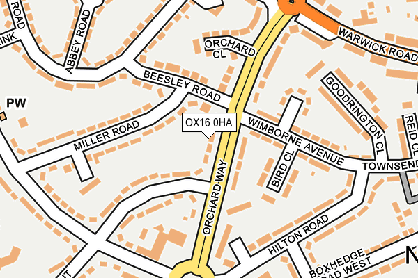 OX16 0HA map - OS OpenMap – Local (Ordnance Survey)