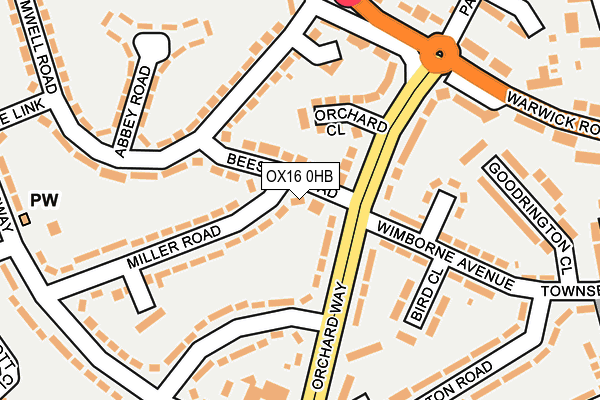 OX16 0HB map - OS OpenMap – Local (Ordnance Survey)