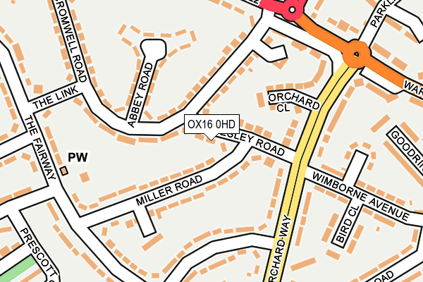 OX16 0HD map - OS OpenMap – Local (Ordnance Survey)