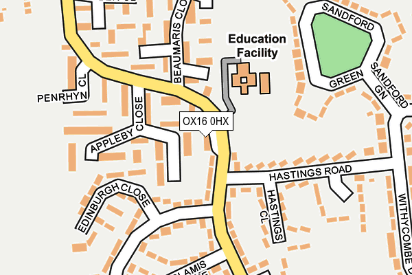 OX16 0HX map - OS OpenMap – Local (Ordnance Survey)