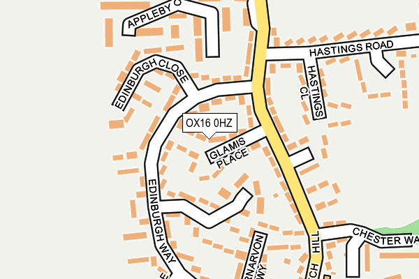 OX16 0HZ map - OS OpenMap – Local (Ordnance Survey)