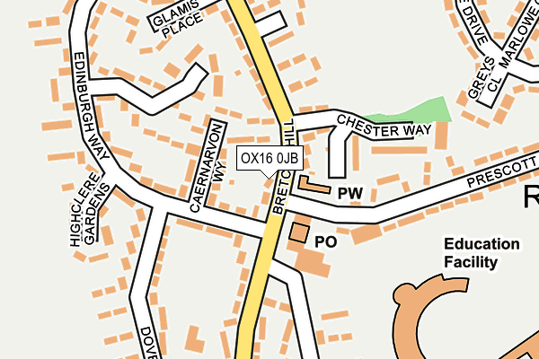 OX16 0JB map - OS OpenMap – Local (Ordnance Survey)