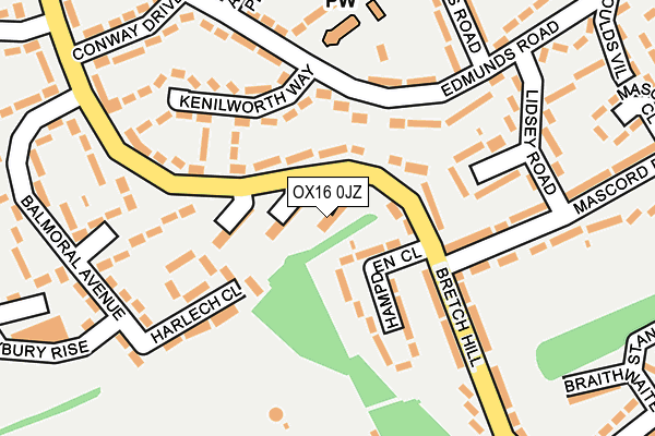 OX16 0JZ map - OS OpenMap – Local (Ordnance Survey)