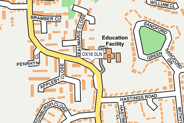 OX16 0LN map - OS OpenMap – Local (Ordnance Survey)