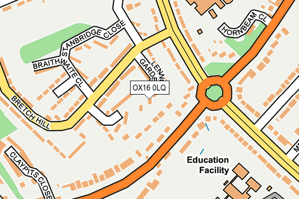 OX16 0LQ map - OS OpenMap – Local (Ordnance Survey)