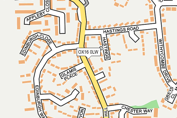 OX16 0LW map - OS OpenMap – Local (Ordnance Survey)