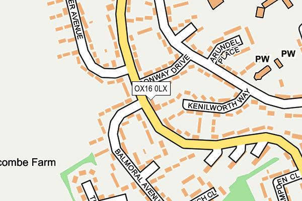 OX16 0LX map - OS OpenMap – Local (Ordnance Survey)