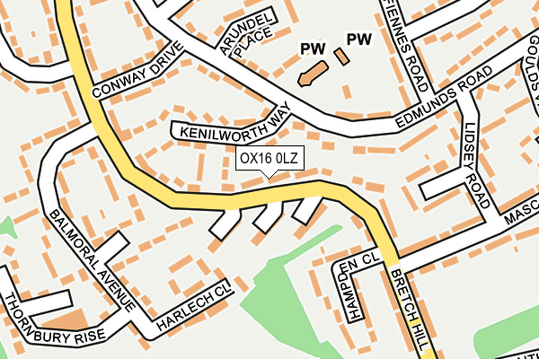 OX16 0LZ map - OS OpenMap – Local (Ordnance Survey)