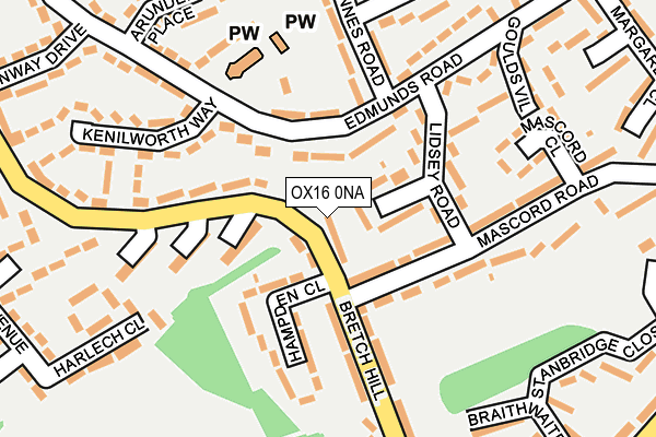 OX16 0NA map - OS OpenMap – Local (Ordnance Survey)