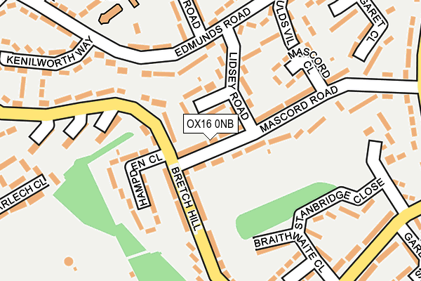 OX16 0NB map - OS OpenMap – Local (Ordnance Survey)