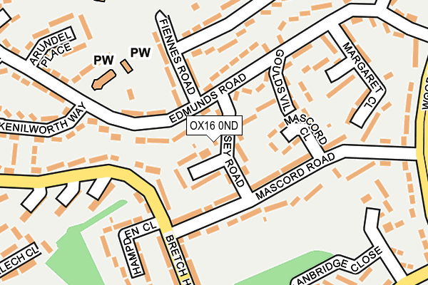 OX16 0ND map - OS OpenMap – Local (Ordnance Survey)