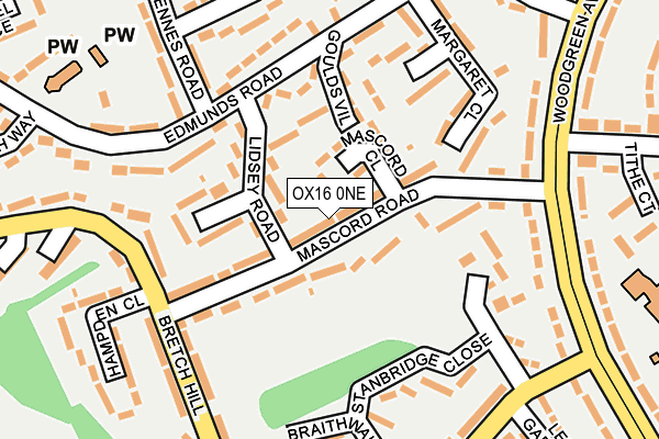 OX16 0NE map - OS OpenMap – Local (Ordnance Survey)