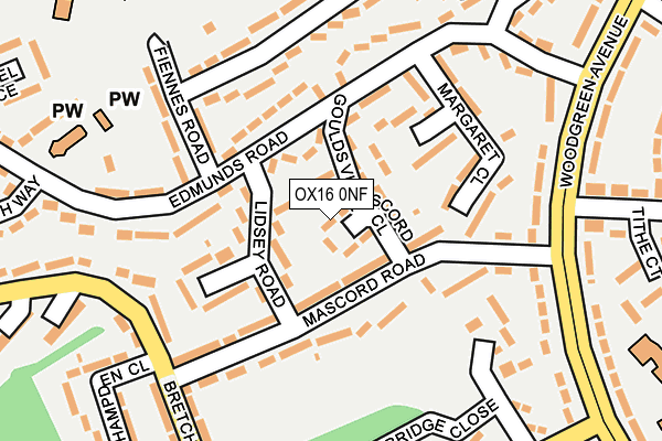 OX16 0NF map - OS OpenMap – Local (Ordnance Survey)