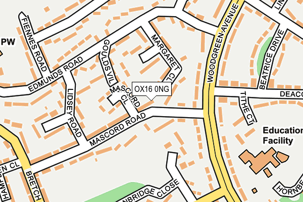 OX16 0NG map - OS OpenMap – Local (Ordnance Survey)