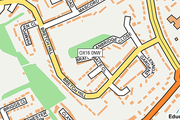 OX16 0NW map - OS OpenMap – Local (Ordnance Survey)