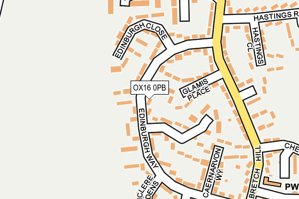 OX16 0PB map - OS OpenMap – Local (Ordnance Survey)