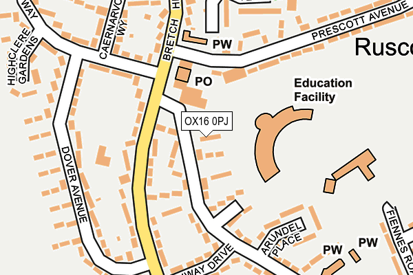 OX16 0PJ map - OS OpenMap – Local (Ordnance Survey)