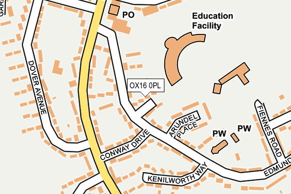 OX16 0PL map - OS OpenMap – Local (Ordnance Survey)