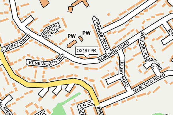 OX16 0PR map - OS OpenMap – Local (Ordnance Survey)