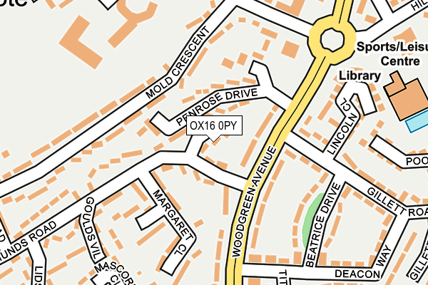 OX16 0PY map - OS OpenMap – Local (Ordnance Survey)