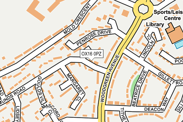 OX16 0PZ map - OS OpenMap – Local (Ordnance Survey)