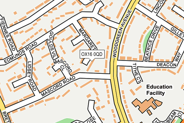 OX16 0QD map - OS OpenMap – Local (Ordnance Survey)